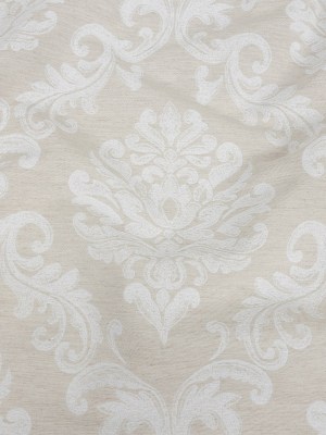 Ivory and White Damask Double Wide Drapery Jacquard Ivory and White Damask Double Wide Drapery Jacquard