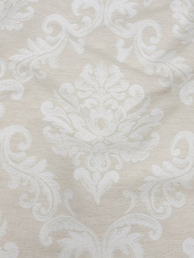 Ivory and White Damask Double Wide Drapery Jacquard Ivory and White Damask Double Wide Drapery Jacquard