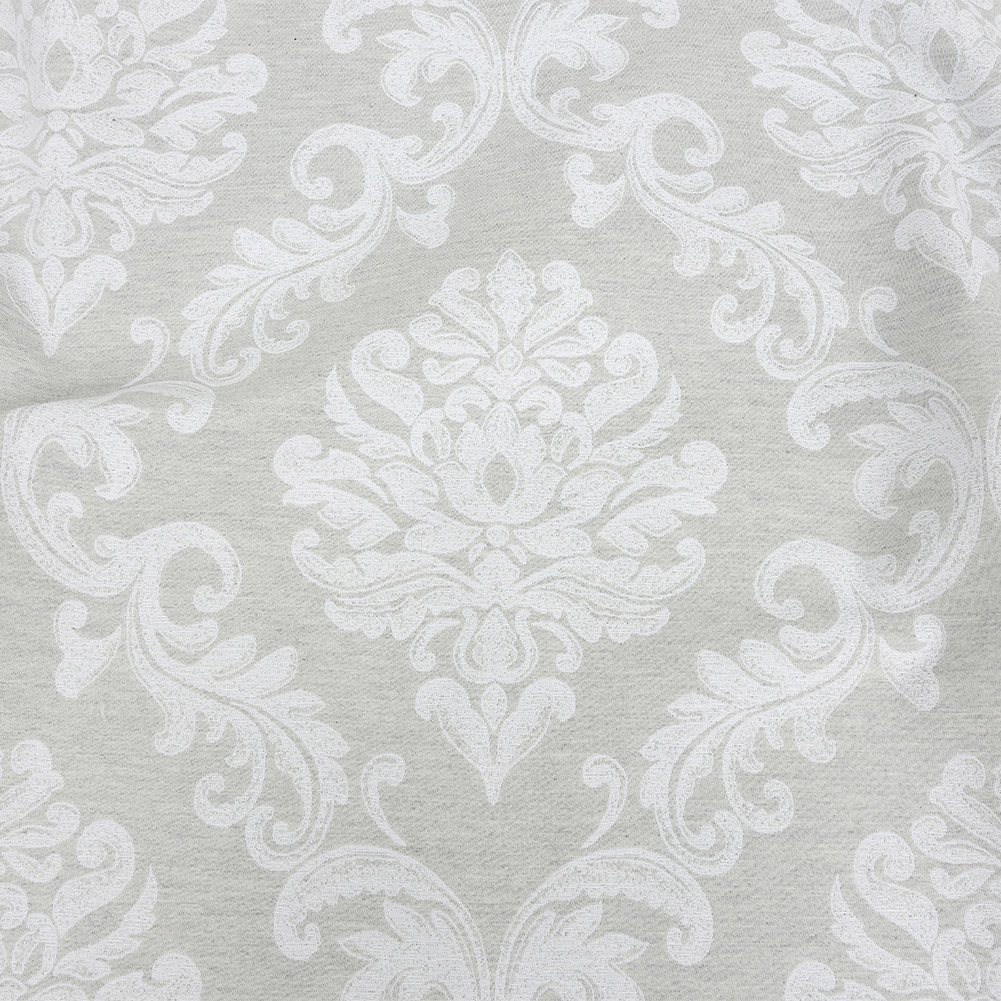 Gray and White Damask Double Wide Drapery Jacquard Gray and White Damask Double Wide Drapery Jacquard