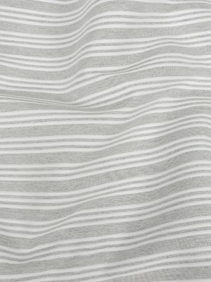 Gray Double Wide Drapery Twill with Raised White Stripes Gray Double Wide Drapery Twill with Raised White Stripes
