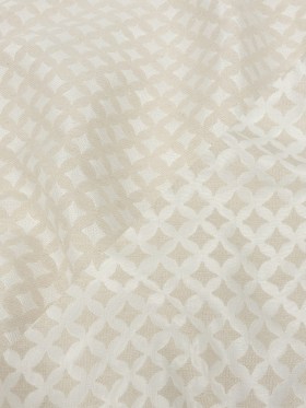 Ivory Quatrefoil Blended Polyester Jacquard Ivory Quatrefoil Blended Polyester Jacquard