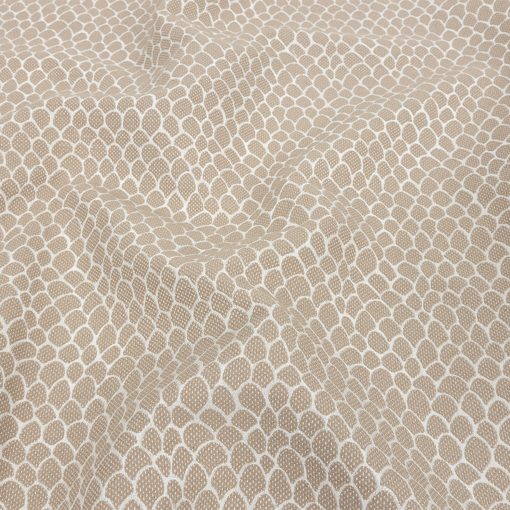 Khaki Scaled Blended Polyester Jacquard Khaki Scaled Blended Polyester Jacquard