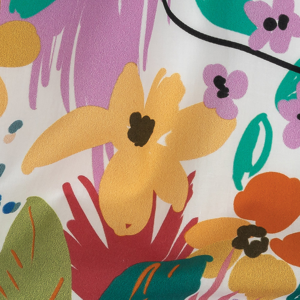 Mood Exclusive White Sidewalk Chalk Safari Cotton Shirting