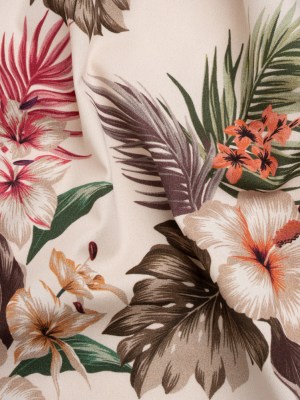 Mood Exclusive Ivory Hibiscus Holiday Stretch Cotton Twill Mood Exclusive Ivory Hibiscus Holiday Stretch Cotton Twill