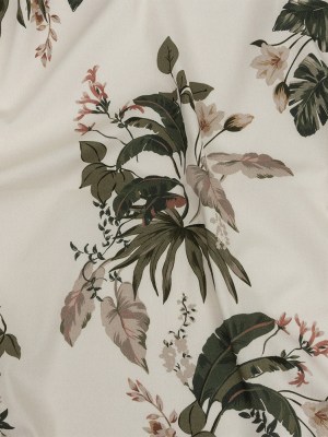 Mood Exclusive Ivory Leafy Greens Stretch Cotton Twill Mood Exclusive Ivory Leafy Greens Stretch Cotton Twill