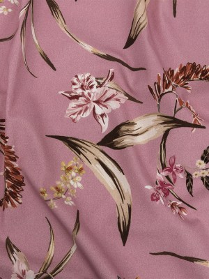 Mood Exclusive Pink Lavender Leaves of Change Stretch Cotton Twill Mood Exclusive Pink Lavender Leaves of Change Stretch Cotton Twill