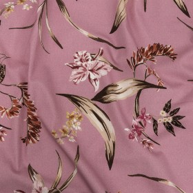Mood Exclusive Pink Lavender Leaves of Change Stretch Cotton Twill Mood Exclusive Pink Lavender Leaves of Change Stretch Cotton Twill