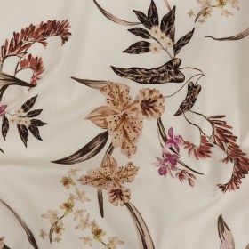 Mood Exclusive Ivory Leaves of Change Stretch Cotton Twill Mood Exclusive Ivory Leaves of Change Stretch Cotton Twill