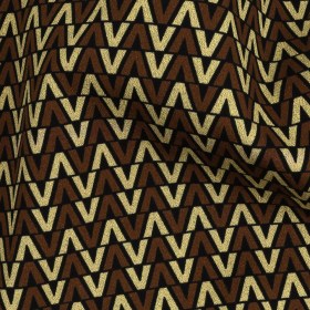 Stretch Cotton and Viscose Sateen Print – Brown and Cream Skinny Chevron – Mood Exclusive V for Visionary Stretch Cotton and Viscose Sateen Print – Brown and Cream Skinny Chevron – Mood Exclusive V for Visionary