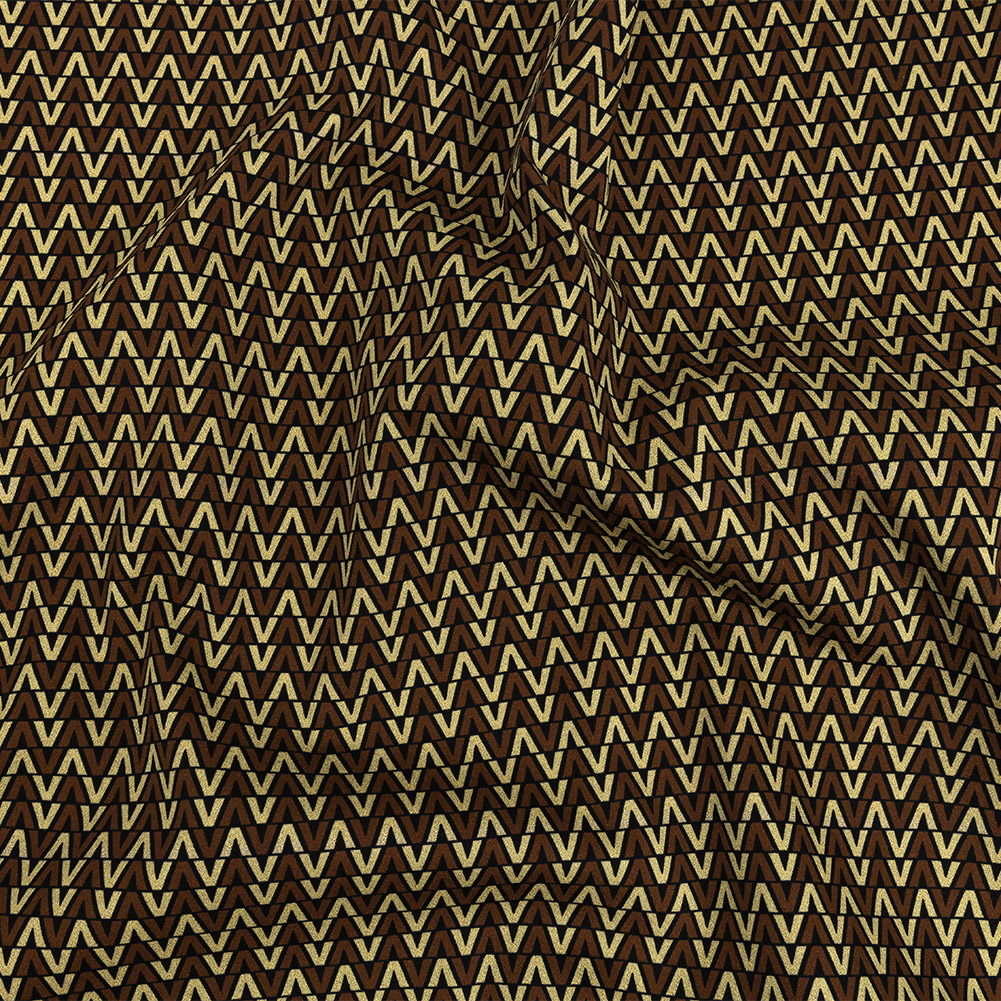 Stretch Cotton and Viscose Sateen Print – Brown and Cream Skinny Chevron – Mood Exclusive V for Visionary Stretch Cotton and Viscose Sateen Print – Brown and Cream Skinny Chevron – Mood Exclusive V for Visionary