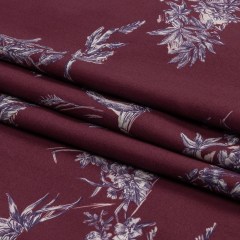 Mood Exclusive Maroon Arboreal Accord Stretch Cotton Poplin Mood Exclusive Maroon Arboreal Accord Stretch Cotton Poplin