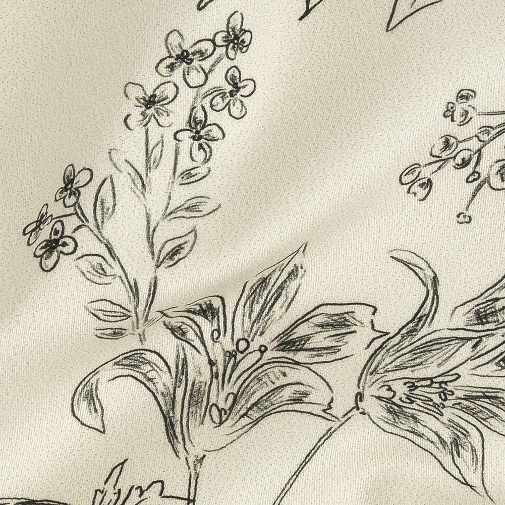 Mood Exclusive Ivory Organic Delineation Stretch Cotton Sateen Mood Exclusive Ivory Organic Delineation Stretch Cotton Sateen