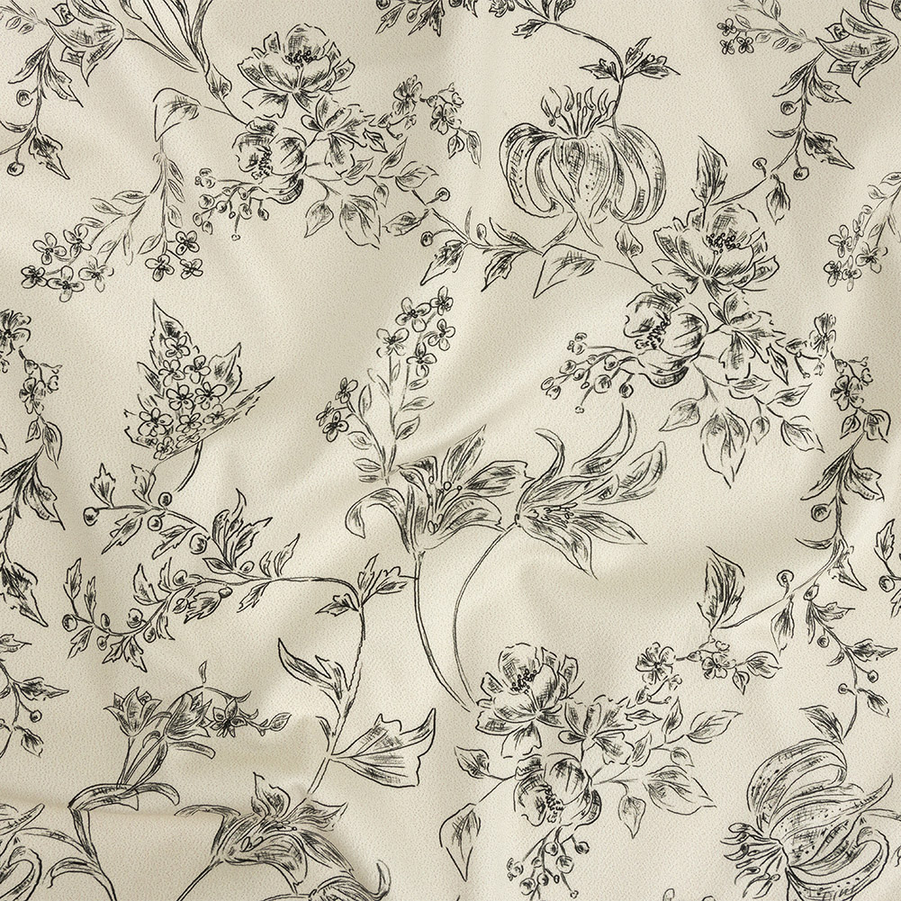 Mood Exclusive Ivory Organic Delineation Stretch Cotton Sateen Mood Exclusive Ivory Organic Delineation Stretch Cotton Sateen