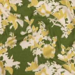 Slubbed Viscose Woven Print – Pea Green, Yellow and Cream Ikat Floral – Mood Exclusive Layers of Luxury Slubbed Viscose Woven Print – Pea Green, Yellow and Cream Ikat Floral – Mood Exclusive Layers of Luxury