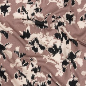 Slubbed Viscose Woven Print – Mauve, Black and Cream Ikat Floral – Mood Exclusive Layers of Luxury Slubbed Viscose Woven Print – Mauve, Black and Cream Ikat Floral – Mood Exclusive Layers of Luxury
