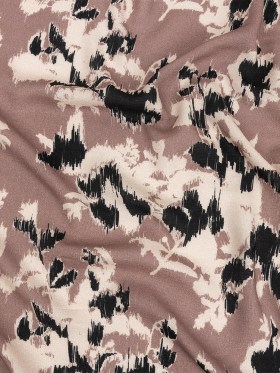 Slubbed Viscose Woven Print – Mauve, Black and Cream Ikat Floral – Mood Exclusive Layers of Luxury Slubbed Viscose Woven Print – Mauve, Black and Cream Ikat Floral – Mood Exclusive Layers of Luxury