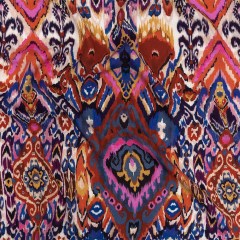 Slubbed Viscose Woven Print – Pink, Purple and Blue Ornate Ikat – Mood Exclusive Wavy Pigmentation Slubbed Viscose Woven Print – Pink, Purple and Blue Ornate Ikat – Mood Exclusive Wavy Pigmentation
