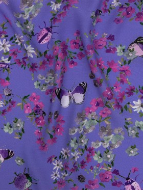Sustainable Viscose Woven Print – Lavender Butterflies and Flowers – Mood Exclusive Mariposa Oasis Sustainable Viscose Woven Print – Lavender Butterflies and Flowers – Mood Exclusive Mariposa Oasis