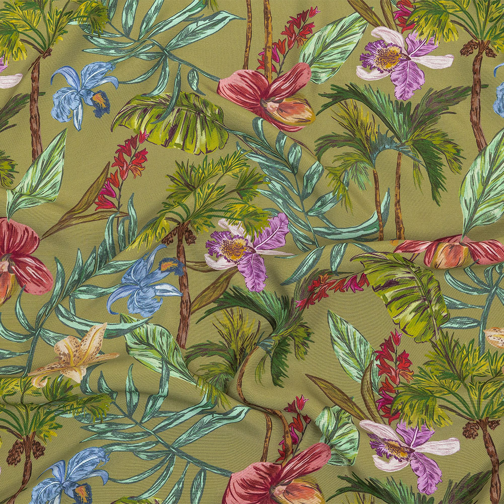 Sustainable Viscose Woven Print – Green Trees, Leaves and Flowers – Mood Exclusive Organic Orchids Sustainable Viscose Woven Print – Green Trees, Leaves and Flowers – Mood Exclusive Organic Orchids