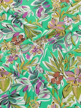 Sustainable Viscose Woven Print – Mint, Purple and Yellow Floral – Mood Exclusive Greenhouse Gala Sustainable Viscose Woven Print – Mint, Purple and Yellow Floral – Mood Exclusive Greenhouse Gala