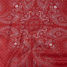 Polka Dotted Viscose Jacquard Panel – Hot Coral Paisley Bandana – Mood Exclusive Potent Paisleys Polka Dotted Viscose Jacquard Panel – Hot Coral Paisley Bandana – Mood Exclusive Potent Paisleys