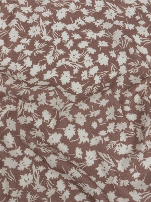 Gauzy Viscose Crepe Print – Dusty Brown and White Floral – Mood Exclusive Botanical Imprints Gauzy Viscose Crepe Print – Dusty Brown and White Floral – Mood Exclusive Botanical Imprints