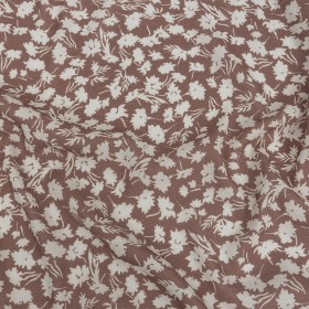 Gauzy Viscose Crepe Print – Dusty Brown and White Floral – Mood Exclusive Botanical Imprints Gauzy Viscose Crepe Print – Dusty Brown and White Floral – Mood Exclusive Botanical Imprints