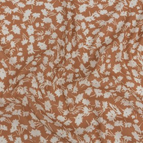 Gauzy Viscose Crepe Print – Dusty Orange and White Floral – Mood Exclusive Botanical Imprints Gauzy Viscose Crepe Print – Dusty Orange and White Floral – Mood Exclusive Botanical Imprints