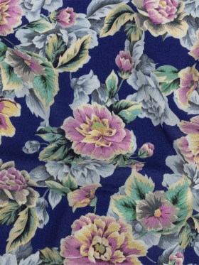 Gauzy Viscose Crepe Print – Royal Blue, Pink and Yellow Floral – Mood Exclusive Antique Rose Petals Gauzy Viscose Crepe Print – Royal Blue, Pink and Yellow Floral – Mood Exclusive Antique Rose Petals