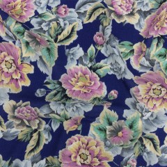 Gauzy Viscose Crepe Print – Royal Blue, Pink and Yellow Floral – Mood Exclusive Antique Rose Petals Gauzy Viscose Crepe Print – Royal Blue, Pink and Yellow Floral – Mood Exclusive Antique Rose Petals