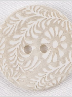 White and Natural Foilage Shell Button – 32L/20mm White and Natural Foilage Shell Button – 32L/20mm