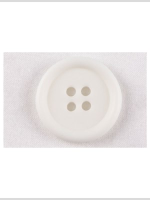 Plastic 4-Hole Button – 28L/18mm – Off White Rolled Rim Plastic 4-Hole Button – 28L/18mm – Off White Rolled Rim