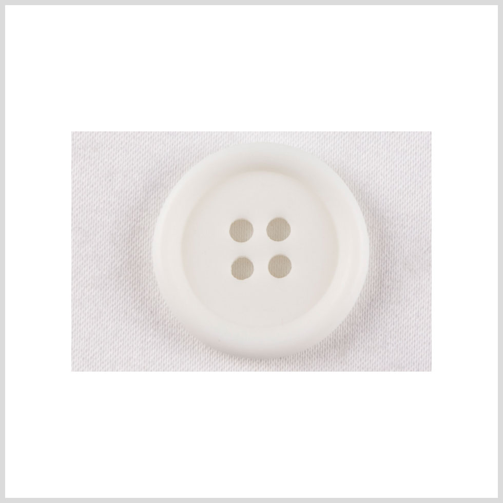 Plastic 4-Hole Button – 28L/18mm – Off White Rolled Rim Plastic 4-Hole Button – 28L/18mm – Off White Rolled Rim
