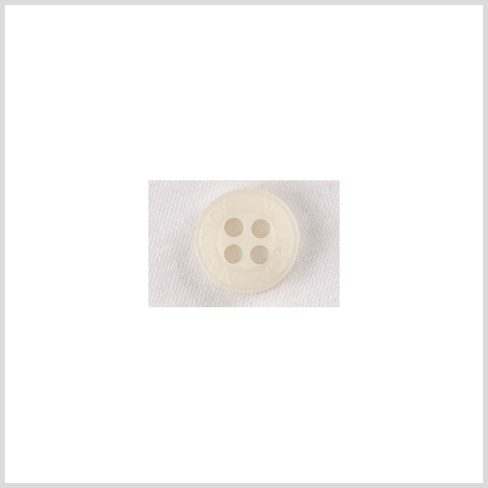 Plastic 4-Hole Button – 16L/10mm – Ivory Brand Logo Rim Plastic 4-Hole Button – 16L/10mm – Ivory Brand Logo Rim