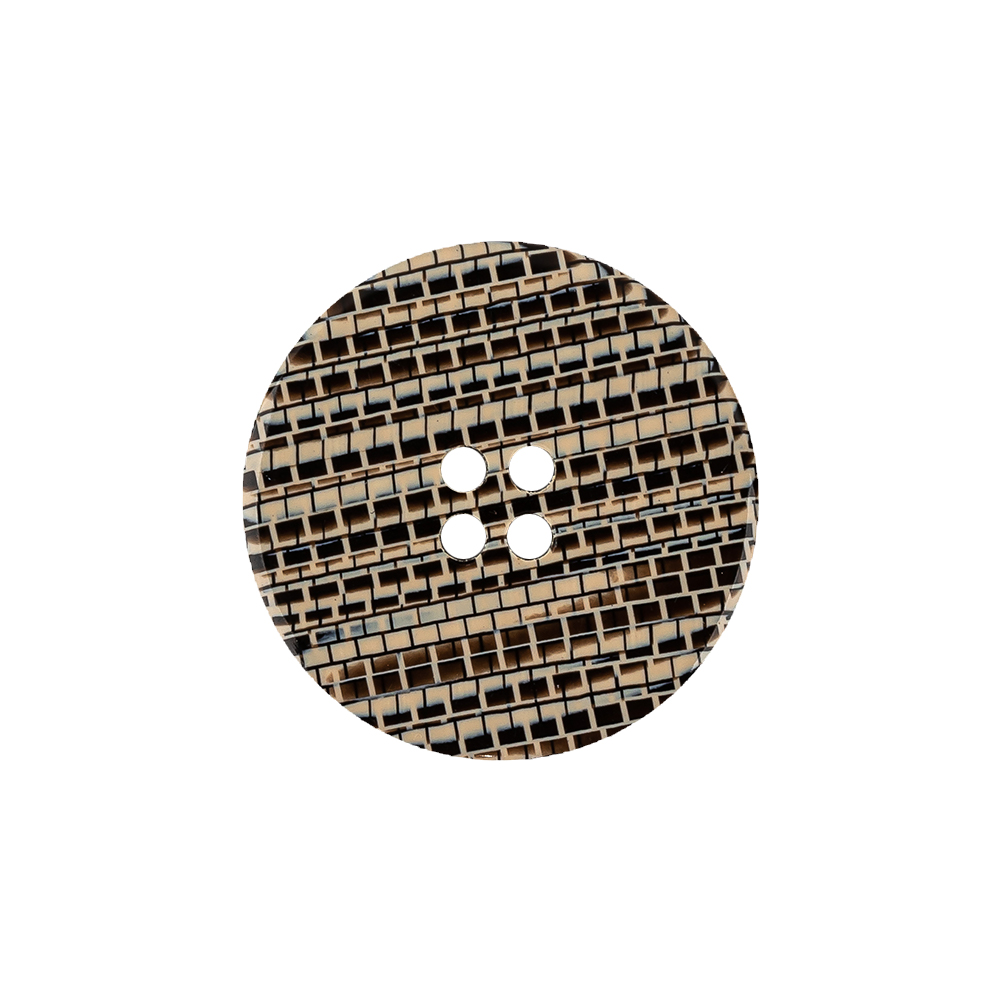 Multicolored Brown 4-Hole Plastic Button – 34L/21.5mm Multicolored Brown 4-Hole Plastic Button – 34L/21.5mm