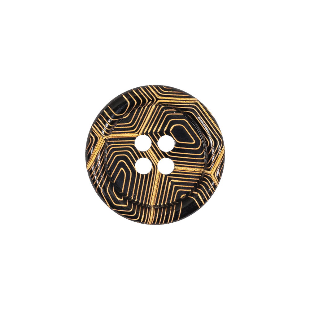 Gold and Black Narrow Rim 4-Hole Blazer Button – 30L/19mm Gold and Black Narrow Rim 4-Hole Blazer Button – 30L/19mm