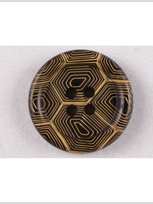Gold and Black Narrow Rim 4-Hole Blazer Button – 36L/23mm Gold and Black Narrow Rim 4-Hole Blazer Button – 36L/23mm
