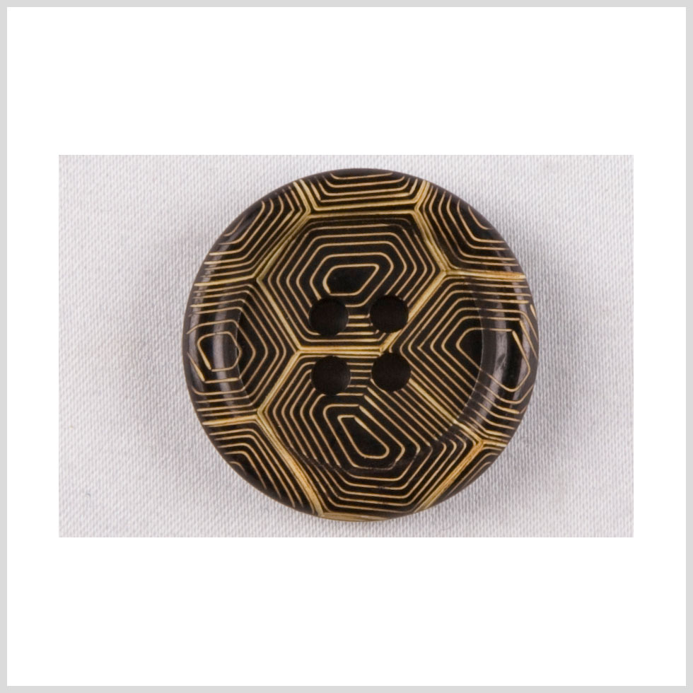 Gold and Black Narrow Rim 4-Hole Blazer Button – 36L/23mm Gold and Black Narrow Rim 4-Hole Blazer Button – 36L/23mm