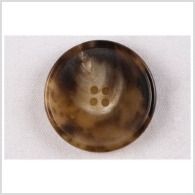 Horn 4-Hole Button – 24L/15mm – Dark Brown and Beige Mottled Horn 4-Hole Button – 24L/15mm – Dark Brown and Beige Mottled