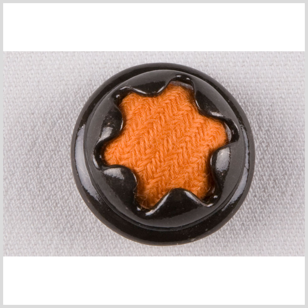 Brass and Orange Fabric Covered Metal Button – 45L/29mm Brass and Orange Fabric Covered Metal Button – 45L/29mm