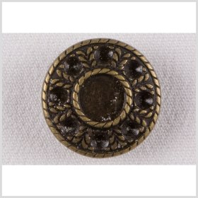 Metal Shank Back Button – 36L/23mm – Antique Brass Leaves and Ropes Metal Shank Back Button – 36L/23mm – Antique Brass Leaves and Ropes