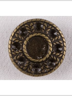 Metal Shank Back Button – 36L/23mm – Antique Brass Leaves and Ropes Metal Shank Back Button – 36L/23mm – Antique Brass Leaves and Ropes