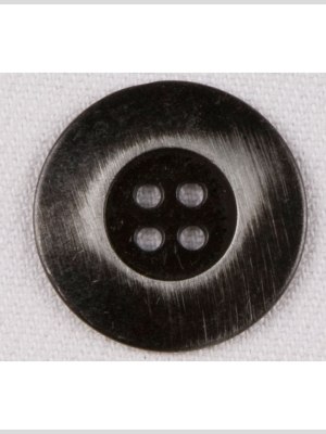 Metal 4-Hole Button – 24L/15mm – Gunmetal Flat Rim with Distressed Streaks Metal 4-Hole Button – 24L/15mm – Gunmetal Flat Rim with Distressed Streaks