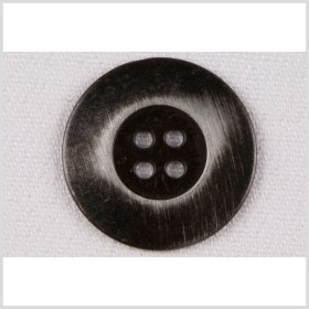 Metal 4-Hole Button – 24L/15mm – Gunmetal Flat Rim with Distressed Streaks Metal 4-Hole Button – 24L/15mm – Gunmetal Flat Rim with Distressed Streaks
