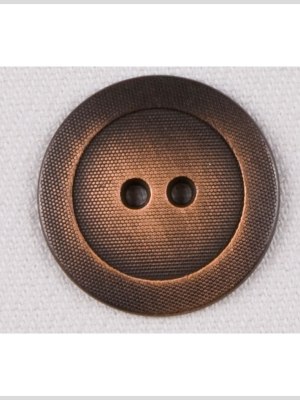 Metal 2-Hole Button – 40L/25.5mm – Copper Hex Grid Texture Metal 2-Hole Button – 40L/25.5mm – Copper Hex Grid Texture