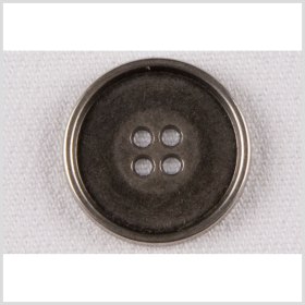 Metal 4-Hole Button – 36L/23mm – Antiqued Gunmetal Rolled Rim Metal 4-Hole Button – 36L/23mm – Antiqued Gunmetal Rolled Rim
