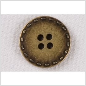 Metal 4-Hole Button – 28L/18mm – Yellow Brass Stitches Embossed Rim Metal 4-Hole Button – 28L/18mm – Yellow Brass Stitches Embossed Rim