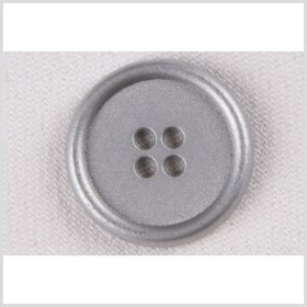 Silver 4-Hole Metal Coat Button with Rounded Rim – 36L/23mm Silver 4-Hole Metal Coat Button with Rounded Rim – 36L/23mm
