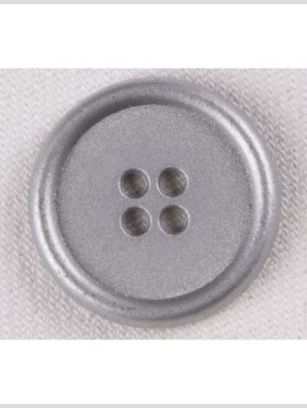 Silver 4-Hole Metal Coat Button with Rounded Rim – 32L/20mm Silver 4-Hole Metal Coat Button with Rounded Rim – 32L/20mm