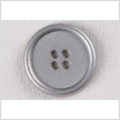 Silver 4-Hole Metal Coat Button with Rounded Rim – 24L/15mm Silver 4-Hole Metal Coat Button with Rounded Rim – 24L/15mm